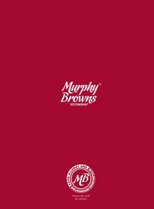 Menu Cover at Murphy Browns Restaurant Belfast