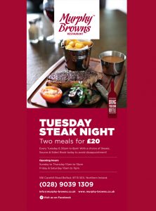 Steak Deal at Murphy Browns Restaurant Belfast